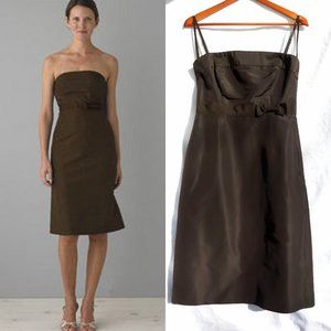 Vintage J.CREW Emma Silk Faille Dress Espresso 4